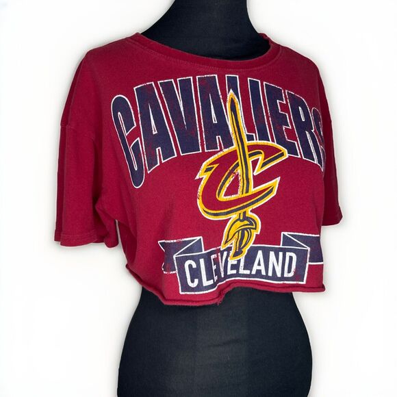 Vintage NBA Cleveland Cavaliers Womens Small Crop Top Shirt Basketball 90s Retro - Picture 3 of 8